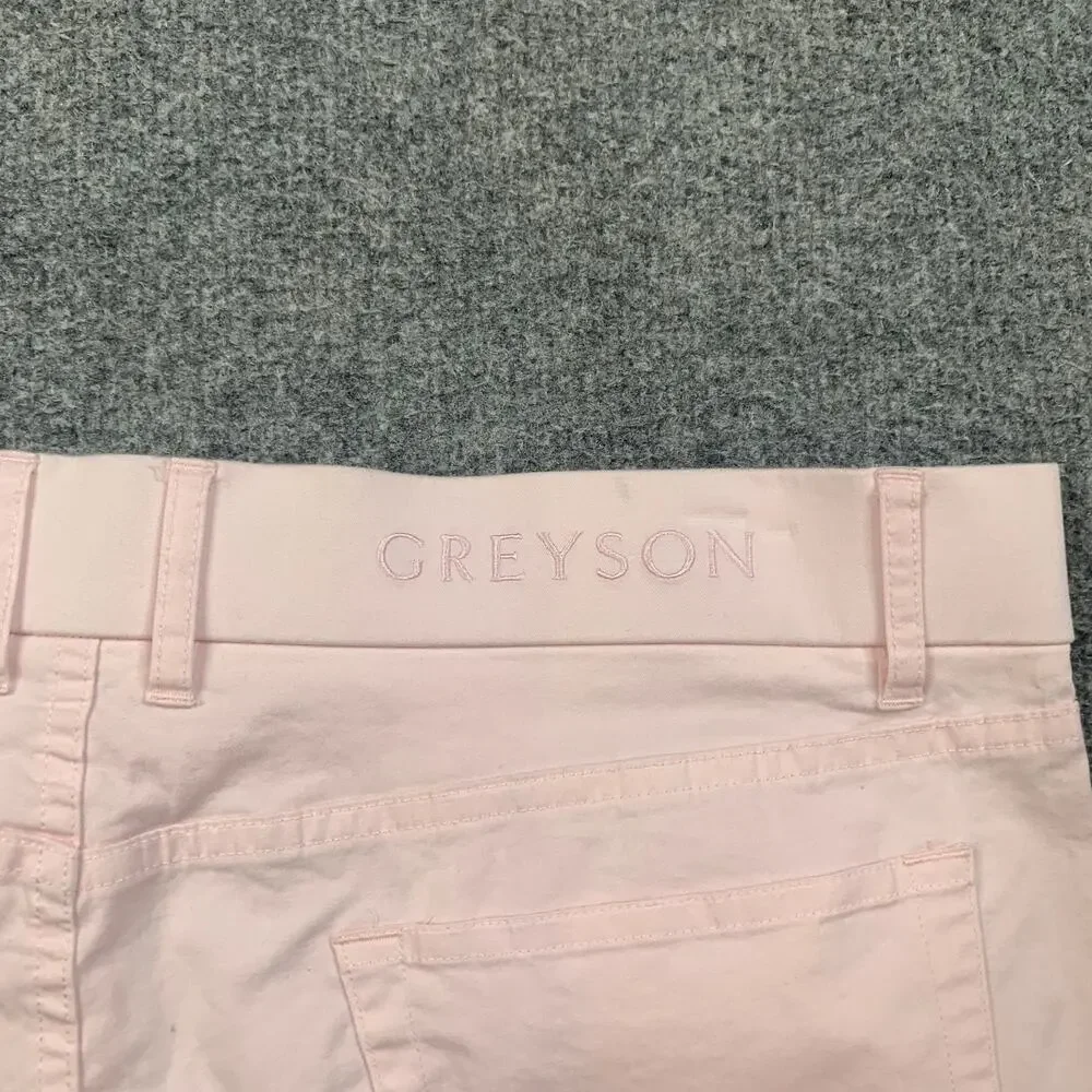 Greyson Pants Mens 34 Slim Fit Pink Cotton Stretch Pocket Flat Front Golf Chino